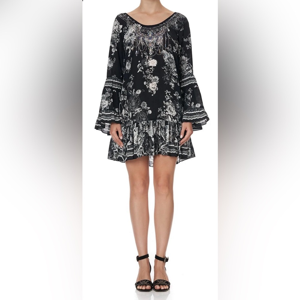 Camilla Franks, A Line Frill Dress, Moonshine Bloom, Size XL, New with Tags